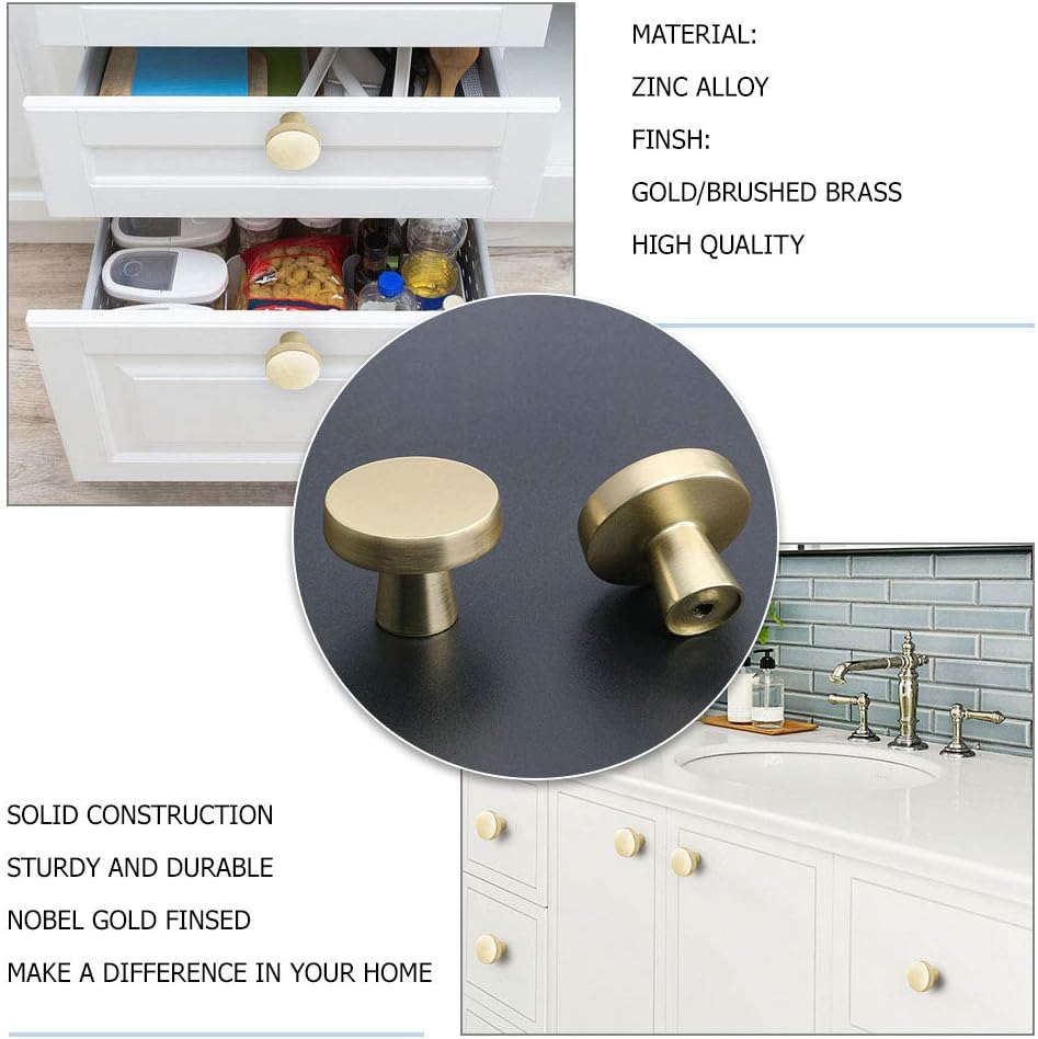 5pcs Gold Cabinet Knobs Brushed Brass Cabinet Knobs Drawer WKnobs Closet Door Knobs