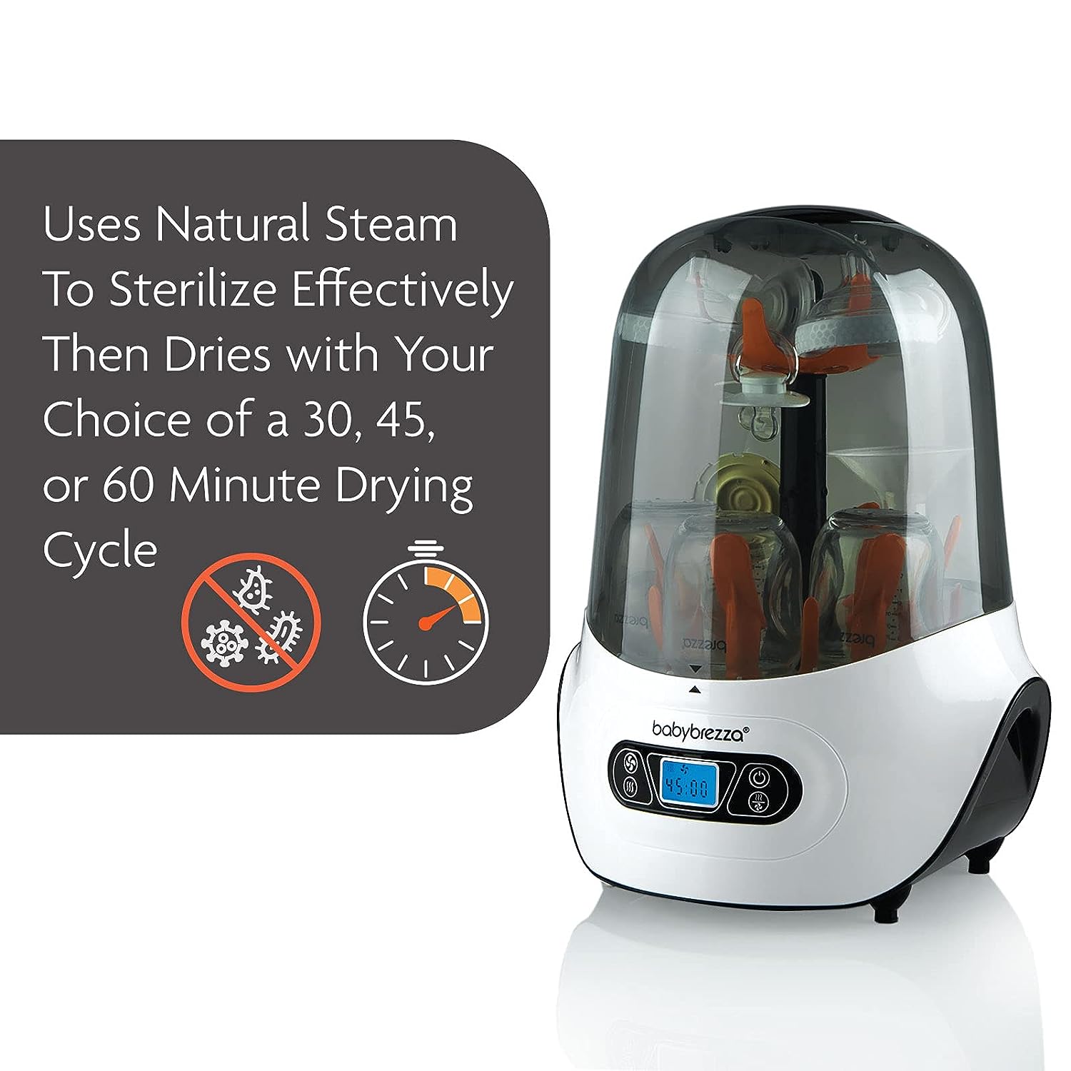 Baby Bottle Sterilizer and Dryer Machine – Electric Steam Sterilization - Universal Fit - Pacifiers, Glass, Plastic, and Newborn Feeding Bottles