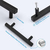 30 Pack Kitchen Cabinet Handles Matte Black, Stainless Steel Modern Pulls T Bar Door Pulls Dresser