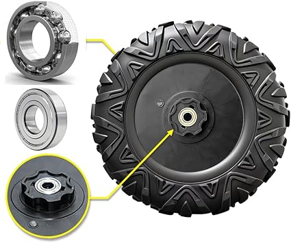 4-Pack PU Solid Rubber Tire for Power Wheels Ride on Car ﻿Alligator Tires Wheels Upgrade, 13in Wheels 1.2CM/0.47in Aperture Front/Rear Wheel for Car/SUV/UTV/ATV/Motorcycle Replacement Parts