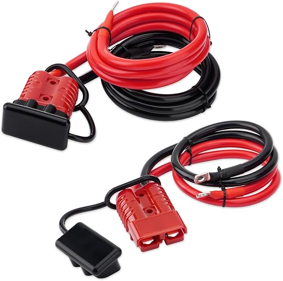 Quick Disconnect Winch Power Cable, 4 Gauge 4 AWG Copper Wiring, Heavy Duty Cables