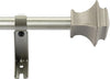 2 Pack Silver Curtain Rods for Window Nickel Drapery Pole with Square Finial Modern Adjustable Heavy Duty