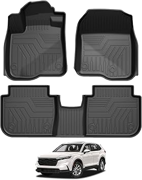 Floor Mats for Honda CRV (Include Hybrid), TPE All Weather Protection Floor Liners, Black