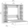 Claremont Full Murphy Bed with Closet Organizers White, Space-Saving Sleeping Arrangement for Multipurpose Room