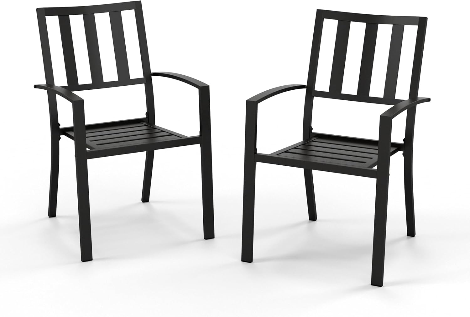 2 Pcs Patio Metal Dining Chairs