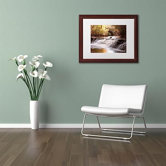 Avon Falls by Jason Shaffer, White Matte, Wood Frame