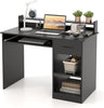 Computer Desk, Office Desk with Drawers, Hutch, Keyboard Tray & Adjustable Shelf, Small Desk with Storage, Modern Home Office Desks, Black Desk for Bedroom, Living Room, Study (Black)