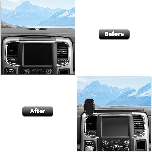 Cell Phone Holder Dash Mount Holder with Storage Box Bracket Center Console Interior Accessories Compatible with Dodge RAM 2012-2017