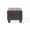 Merrill Double Opening Chocolate Brown Leather Storage Ottoman