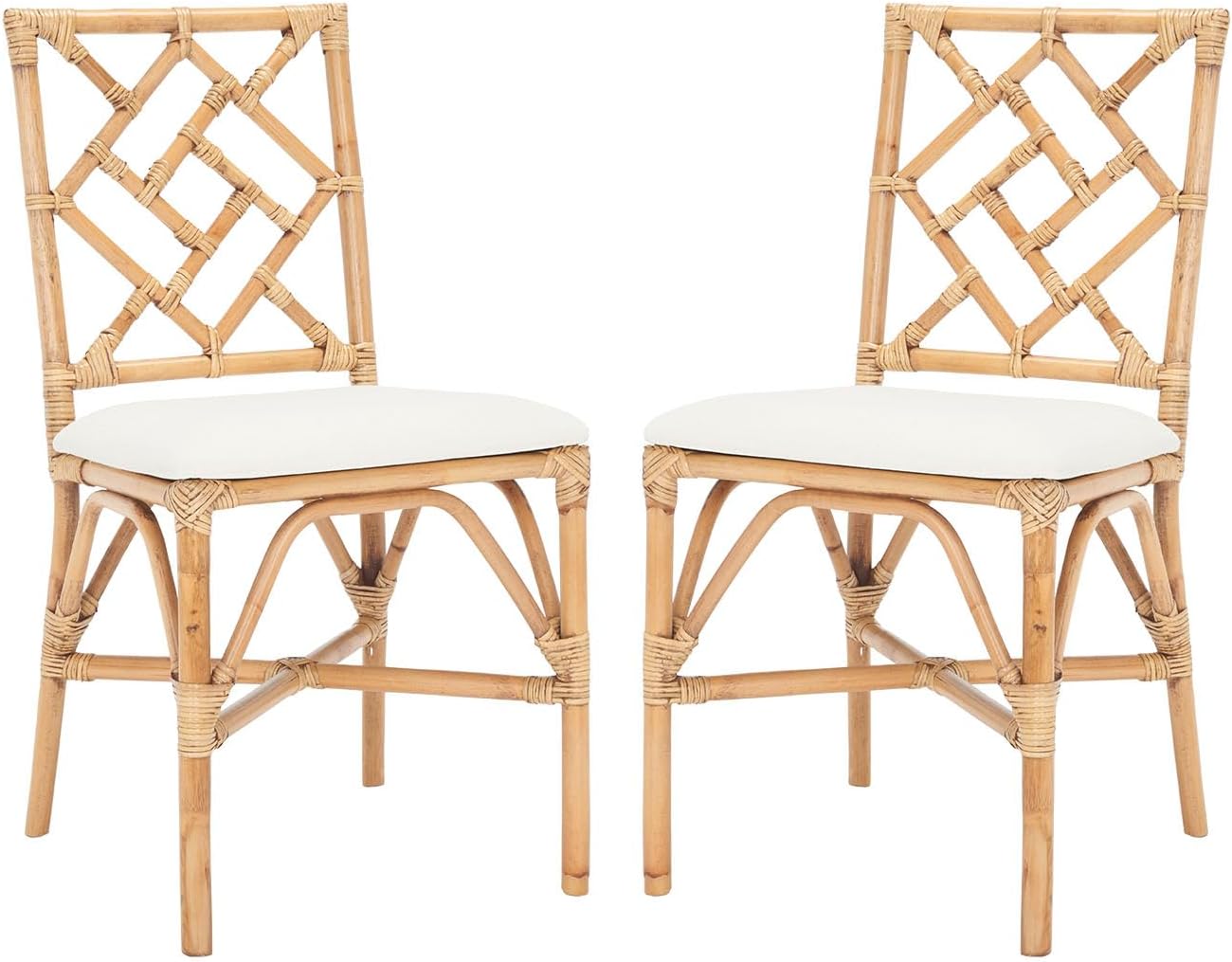 Bhumi Brown/White Accent Chair with Cushion Set of 2