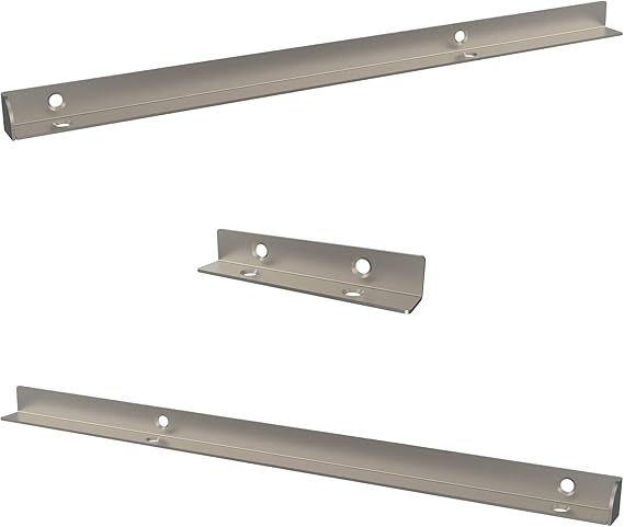 SuiteSymphony Top Shelf Support Bracket Kit, Shelf Hardware Set, Satin Nickel, Set of 4