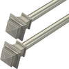 2 Pack Silver Curtain Rods for Window Nickel Drapery Pole with Square Finial Modern Adjustable Heavy Duty