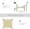 Sun Shade Sail Canopy Outdoor Shade Sail Cloth for Patio Deck Yard with D-Rings and Rope Included, Sand
