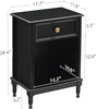 Black Night Stand Bedside Table End Table with Drawer and Storage Shelf, Wood Nightstand for Bedroom Office Living Room Sofa, Easy Assembly