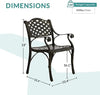 2 Piece Patio Dining Chairs, Outdoor All-Weather Cast Aluminum Chairs, Lattice Weave Design