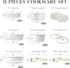 11Pcs Pots and Pans Set Non Stick, Cookware Sets Nonstick Detachable Handle, Induction Kitchen Set Removable Handle, RV Cookware set, Oven Safe