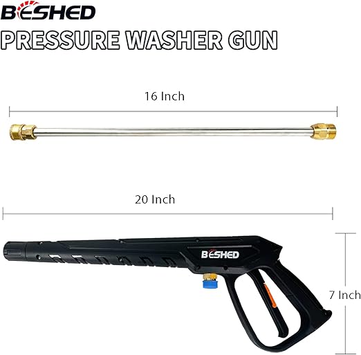 Durable Pressure Washer Gun Kit, Power Washer Gun with Replacement Extension Wand
