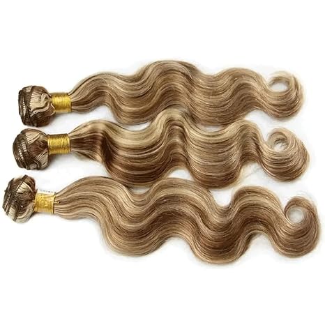 Hair Bundles Highlight Body Wave Human Hair Bundles Blonde Bundles Human Hair 3 Bundles Two Tone Chocolate Brown Mixed With 613 Bundles