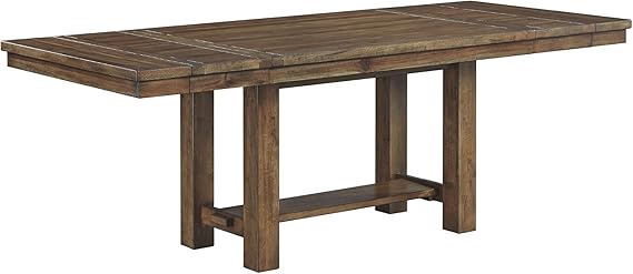 Moriville Farmhouse Dining Extension Table, Seats up to 8, Brown