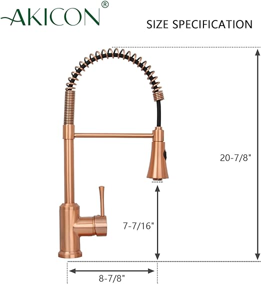 Copper Single Handle Pull-Down Copper Kitchen Faucet with Spring Spout