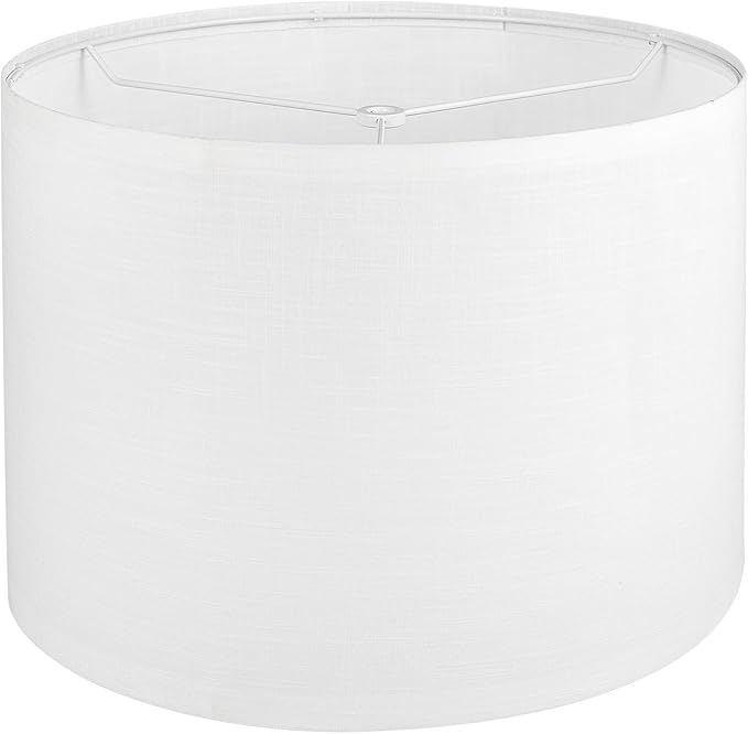 Drum Lamp Shade White Large Line Fabric