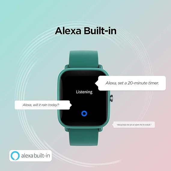 Bip U Pro Smart Watch with Alexa Built-In for Men Women, GPS Fitness Tracker with 60+ Sport Modes, Blood Oxygen Heart Rate Sleep Monitor, 5 ATM Water Resistant, for iPhone Android(Green)
