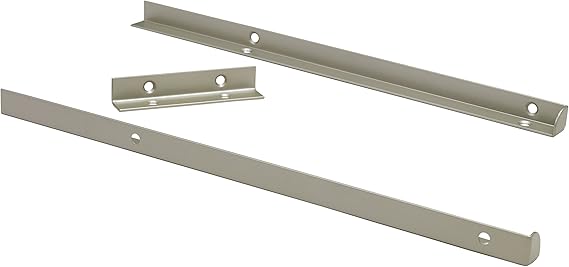 SuiteSymphony Top Shelf Support Bracket Kit, Shelf Hardware Set, Satin Nickel, Set of 4