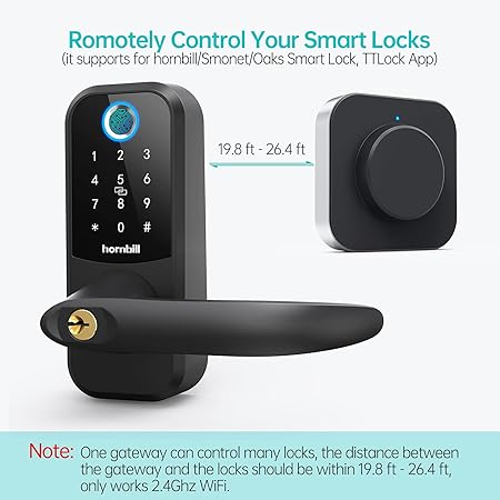 G2 Gateway Wi-Fi Bridge, Keyless Entry Electronic Smart Door Lock Wi-Fi Gateway/Wi-Fi Bridge, Remotely Control Your Smart Lock