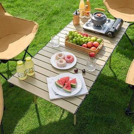 Camping Table Folding Picnic Portable Foldable (Kakhi Yellow)