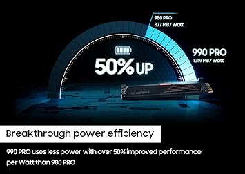 990 PRO w/ Heatsink SSD 2TB PCIe 4.0 M.2 Internal Solid State Hard Drive, Fastest Speed for Gaming, Heat Control, Direct Storage and Memory Expansion, Compatible w/ Playstation5