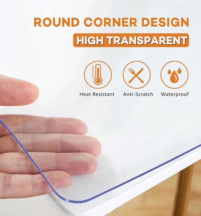 Clear Plastic Desk Pad Dining Table Protector Tablecloth Mat Office Desk Blotter