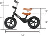 Toddler Balance Bike, Black - No Pedal Sport Bike, Inflated Tire, for Boys and Girls