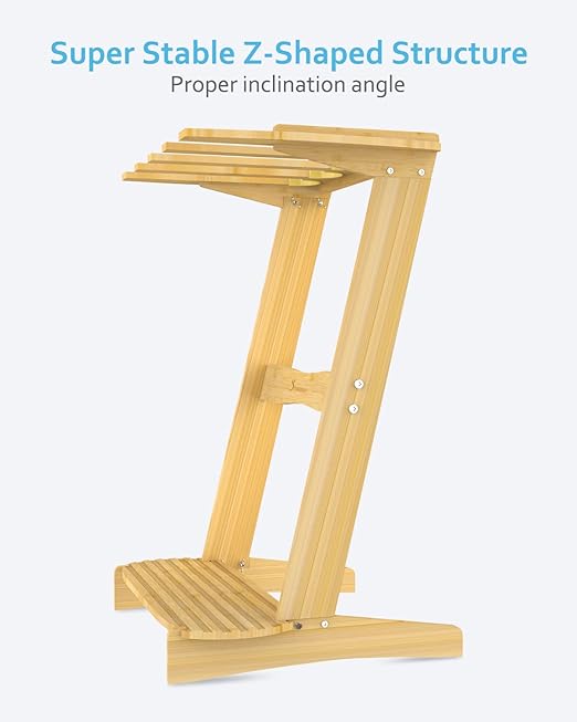 Bamboo Surf Stand - Vertical Surf Board Holder of Free Wall Mount