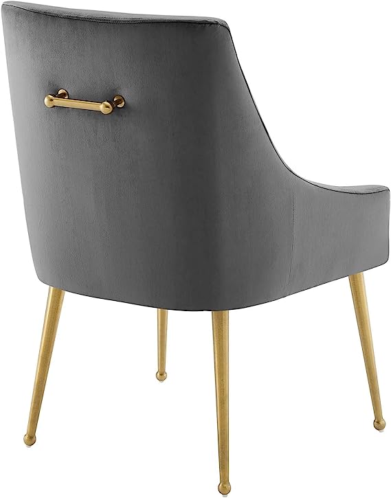 Discern Upholstered Performance Velvet Dining Chair, Gray (final cut