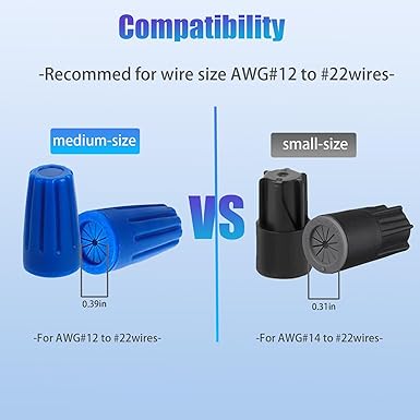 30PCS Waterproof Wire Electrical Connectors, Outdoor Seal Electrical Twist Nuts Caps Cable Terminal Connector for Landscape Light, Irrigation Valves, Wet Location Installation, Blue