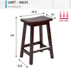 Bar Stools Set of 2 for Kitchen Counter Solid Wooden Saddle Stools Home Furniture Barstool, Brown