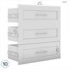 Pur 3 Drawer Set for Wardrobe Organizer in White, Closed Storage for Walk-in Closet, Bedroom, Kitchen or Entryway