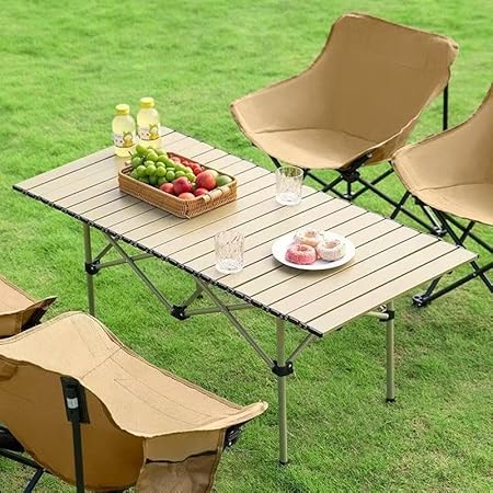 Camping Table Folding Picnic Portable Foldable (Kakhi Yellow)