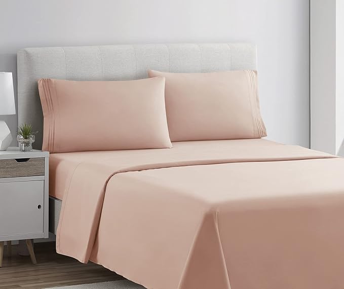 Premier 4 Piece Bed Sheet Set, Full, Peach