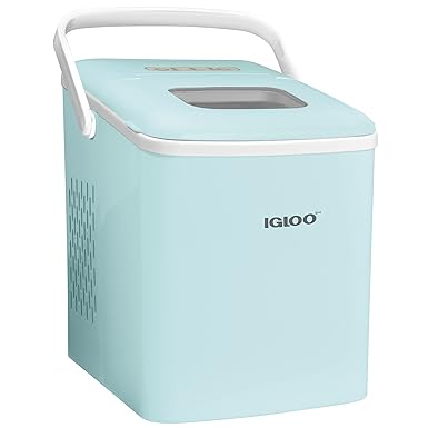Automatic Self-Cleaning Portable Electric Countertop Ice Maker Machine With Handle, 26 Pounds in 24 Hours, 9 Ice Cubes Ready in 7 minutes, With Ice Scoop and Basket