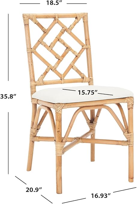 Bhumi Brown/White Accent Chair with Cushion Set of 2