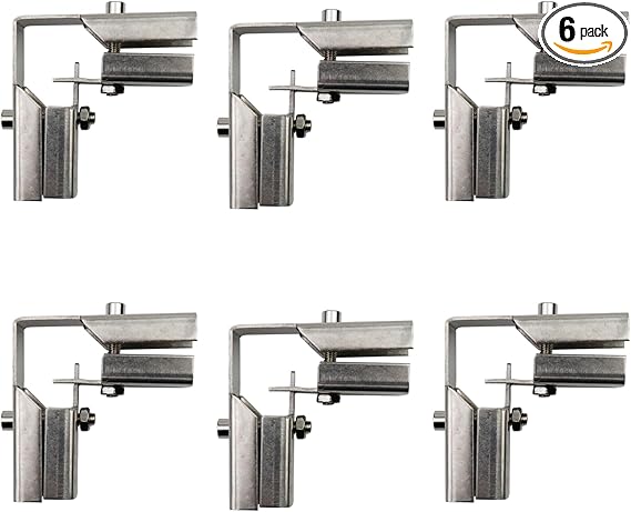 6 Sets 1 Inch Square Tube Clamp Connector,3-Way Square T Tube Fitting ...