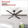 Fans Kaliza, Indoor Modern LED Ceiling Fan with Light and Remote Control, Dual Mounting Options, 6 Blades with Dual Finish, Reversible Motor - (Bronze)