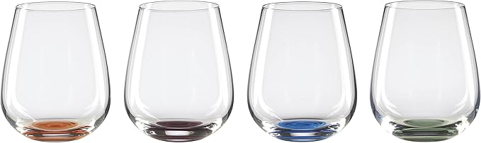 Bottoms Up Stemless Wine Glasses, Set Of 4
