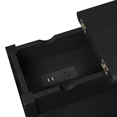 American Heritage Flip Top End Table With Charging Station