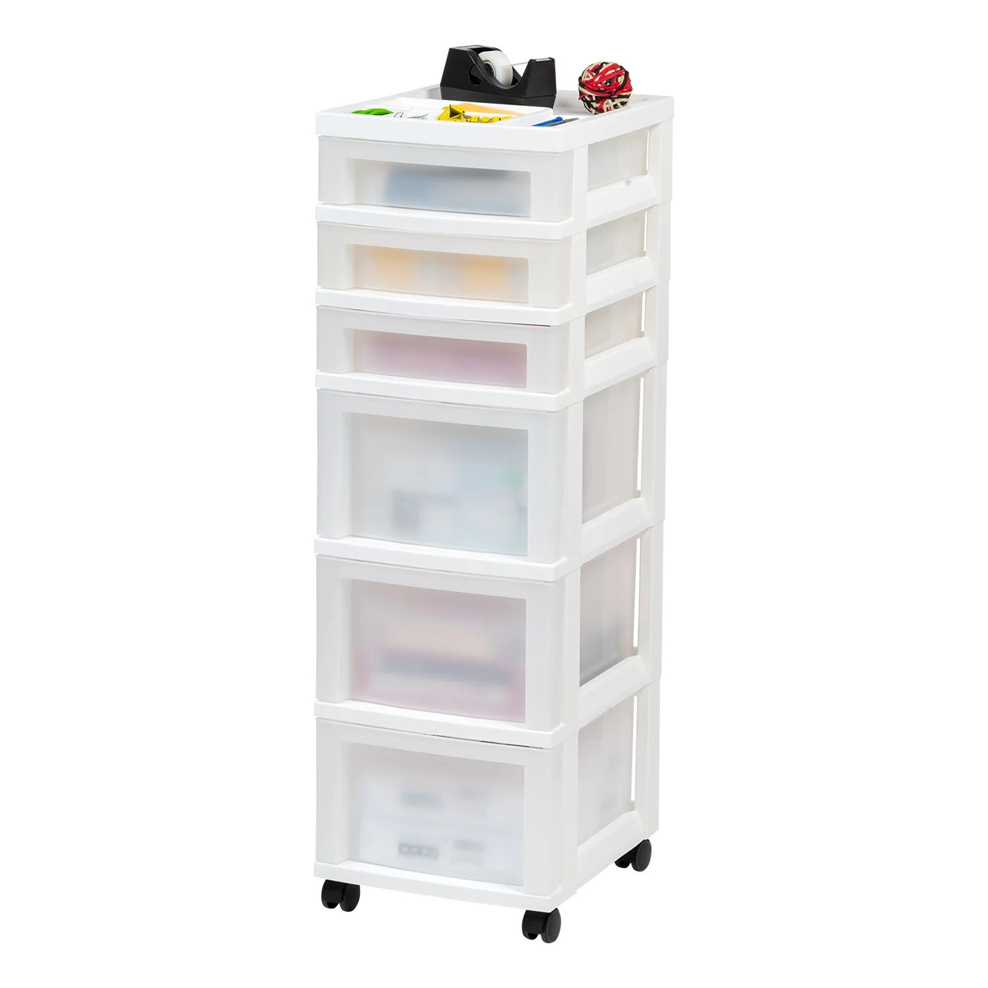 9-Drawers White Rolling Plastic Storage Drawer Cart