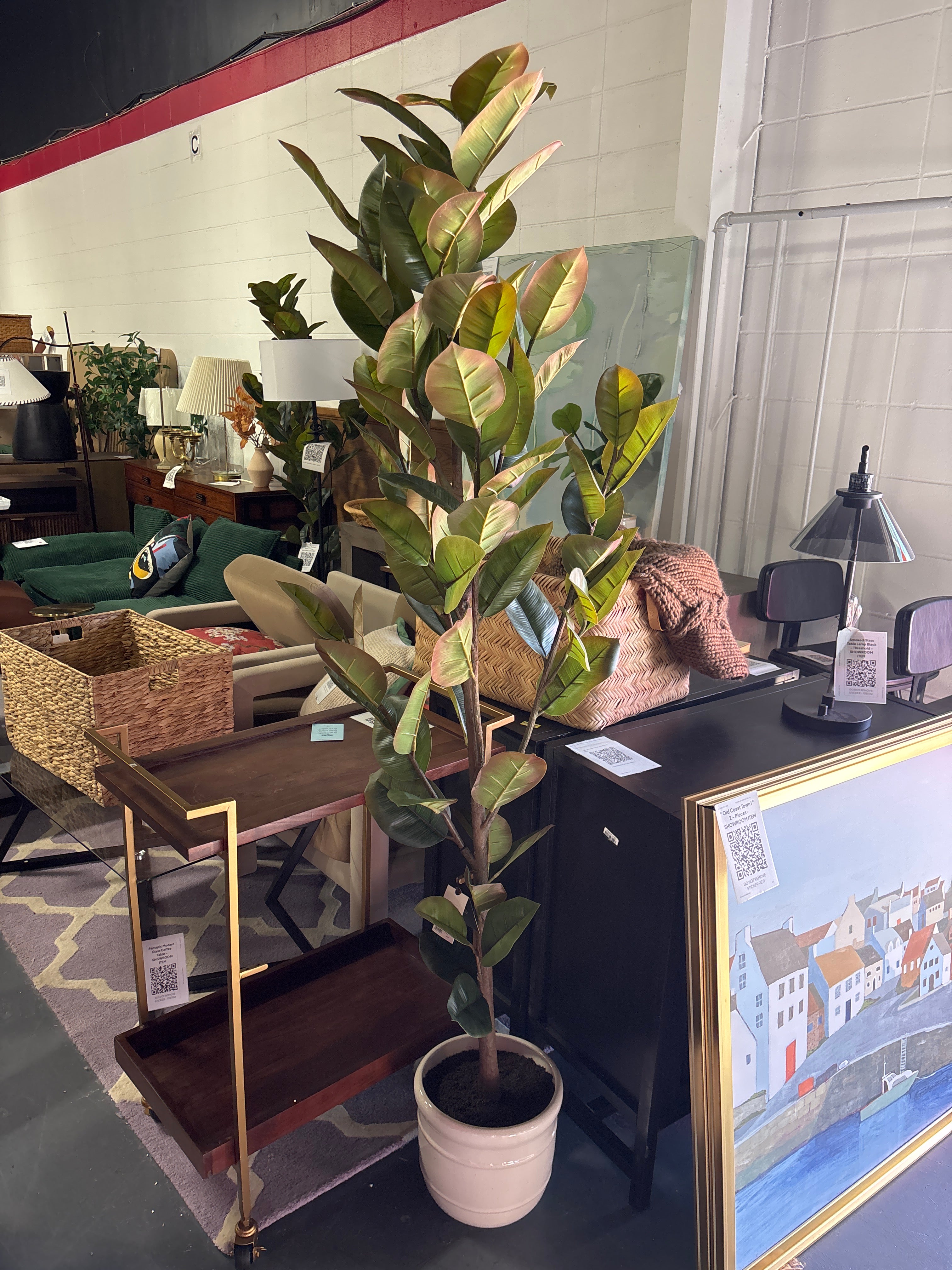 72" Faux Potted Rubber Tree SHOWROOM ITEM