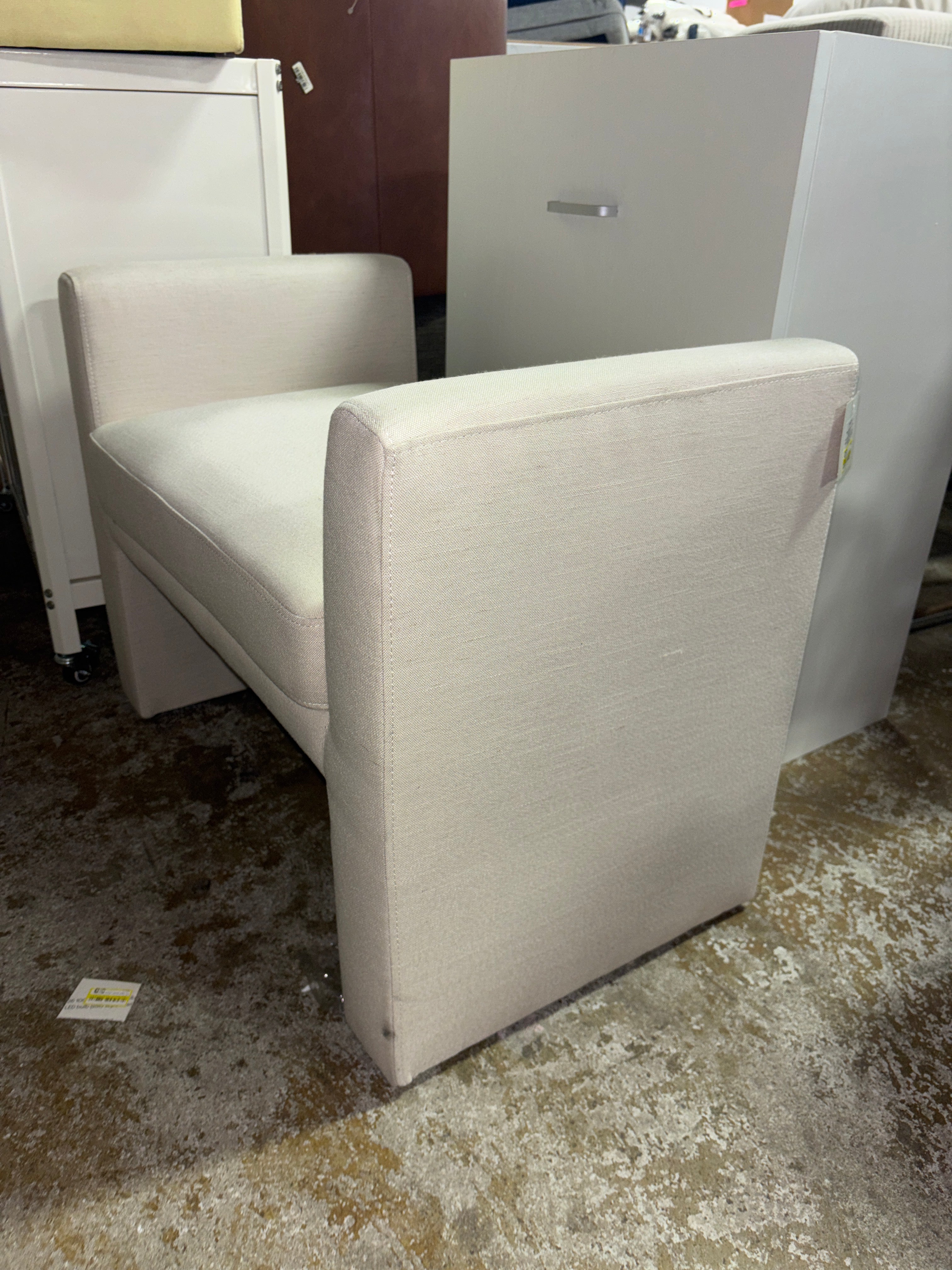 Vernon Ottoman - Linen SHOWROOM ITEM