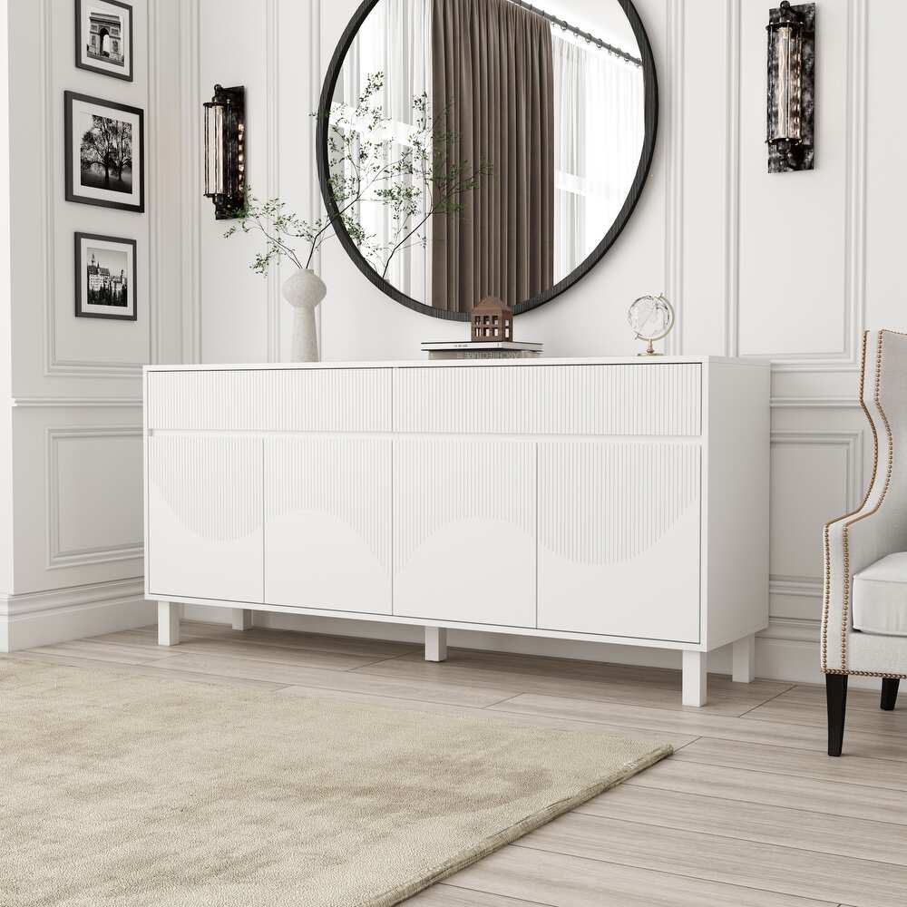 Bookcase Display Sideboard Lacquer Versatile Home Organizer