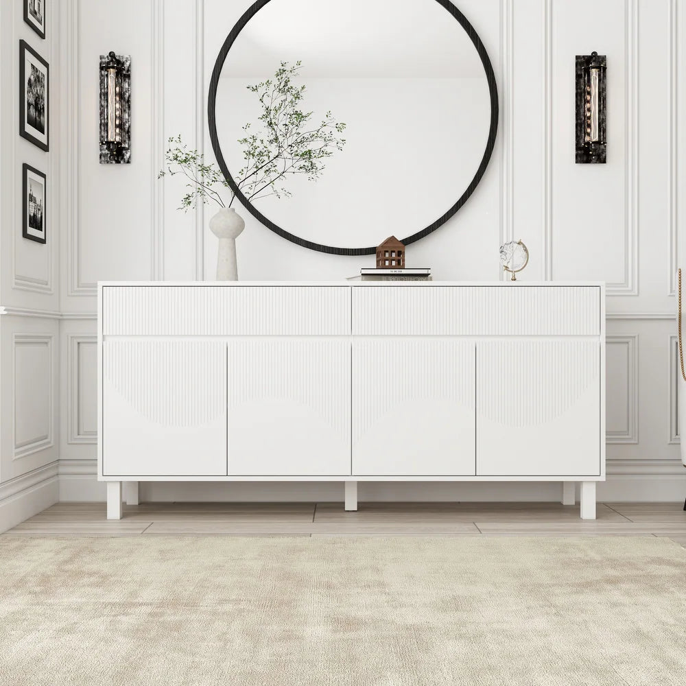 Bookcase Display Sideboard Lacquer Versatile Home Organizer
